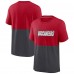 Футболка Tampa Bay Buccaneers Nike Fan Gear Colorblock Tri-Blend - Red/Pewter