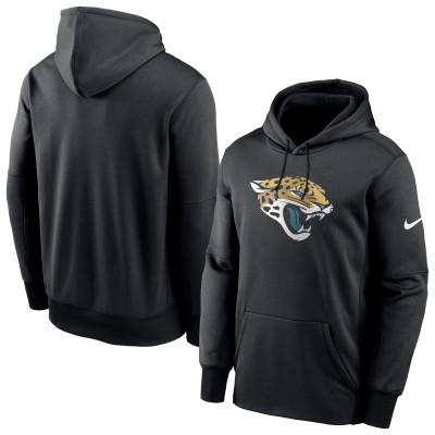 Jacksonville Jaguars Nike Black Fan Gear Primary Logo Therma Performance Pullover Hoodie