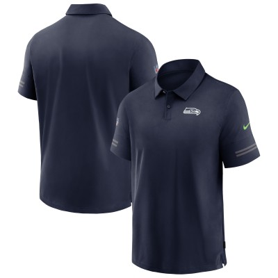 Seattle Seahawks Logo Nike College Navy Sideline Elite Performance Polo