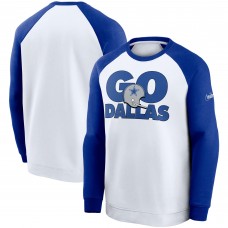 Dallas Cowboys Nike Fan Gear Throwback Go Helmet Sweatshirt - White/Royal