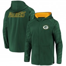 Толстовка на молнии Green Bay Packers Fanatics Green Iconic Embossed Defender
