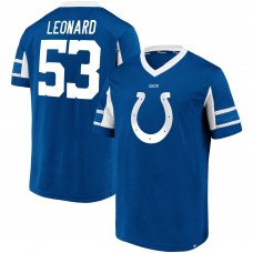 Футболка Shaquille Leonard Indianapolis Colts Hashmark Player Name & Number V-Neck - Royal