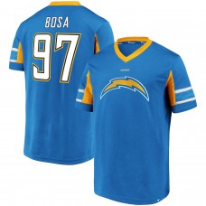 Футболка Joey Bosa Los Angeles Chargers Hashmark Player Name & Number V-Neck - Powder Blue