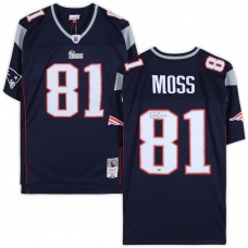 Autographed New England Patriots Randy Moss Fanatics Authentic Mitchell & Ness Blue Replica Jersey Autographed New England Patriots Randy Moss Fanatics Authentic Mitchell & Ness Blue Replica Jersey
