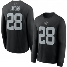 Футболка с длинным рукавом Josh Jacobs Las Vegas Raiders Nike Player Name & Number - Black