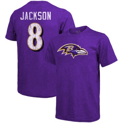 Футболка Lamar Jackson Baltimore Ravens Majestic Threads - Purple