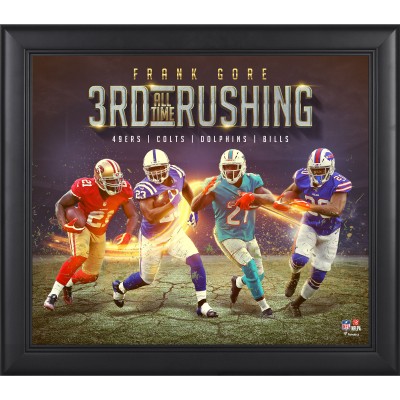 Buffalo Bills Frank Gore Fanatics Authentic Framed 15 x 17 3rd Most Career Rushing Yards All Time Collage