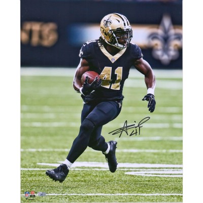 Autographed New Orleans Saints Alvin Kamara Fanatics Authentic 16 x 20 Black Jersey Vertical Photograph