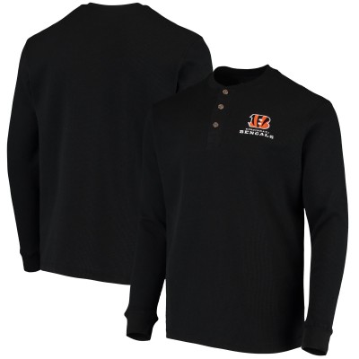Футболка с длинным рукавом Cincinnati Bengals Dunbrooke Logo Maverick Thermal Henley - Black