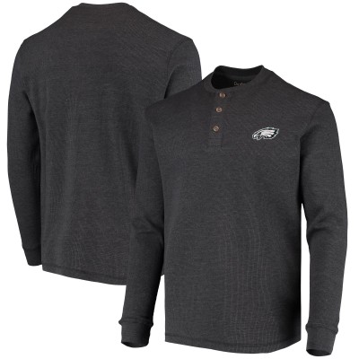 Футболка с длинным рукавом Philadelphia Eagles Dunbrooke Logo Maverick Thermal Henley - Charcoal