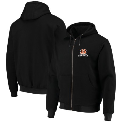 Cincinnati Bengals Dunbrooke Black Craftsman Thermal-Lined Full-Zip Hoodie