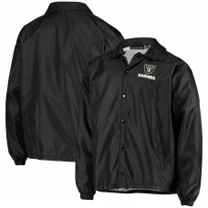 Las Vegas Raiders Black Coaches Classic Raglan Full-Snap Windbreaker Jacket