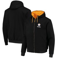 Pittsburgh Steelers Dunbrooke Black Craftsman Thermal-Lined Full-Zip Hoodie