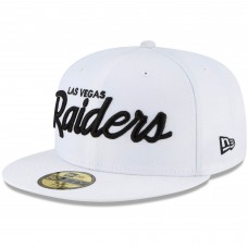 Бейсболка Las Vegas Raiders Logo New Era Logo Omaha 59FIFTY - White