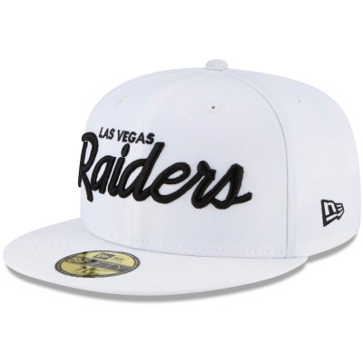 Бейсболка Las Vegas Raiders Logo New Era Logo Omaha 59FIFTY - White