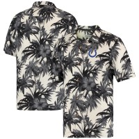 Indianapolis Colts Tommy Bahama Sport Harbor Island Hibiscus Camp Button-Up Shirt - Black