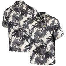 Los Angeles Chargers Tommy Bahama Sport Harbor Island Hibiscus Camp Button-Down Shirt - Black