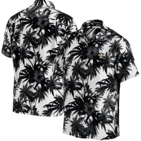 New Orleans Saints Tommy Bahama Black Sport Harbor Island Hibiscus Camp Button-Up Shirt