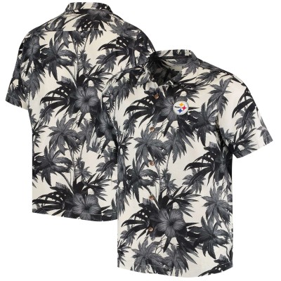 Рубашка Pittsburgh Steelers Tommy Bahama Sport Harbor Island Hibiscus Camp - Black