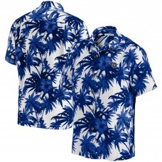 Tennessee Titans Tommy Bahama Sport Harbor Island Hibiscus Camp Button-Down Shirt - Navy