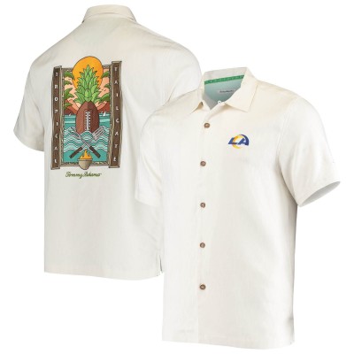 Рубашка с коротким рукавом Los Angeles Rams Tommy Bahama Sport Tropical Tailgate Silk - White
