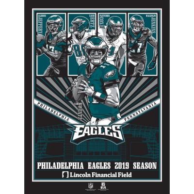 Philadelphia Eagles Phenom Gallery 18 x 24 2019 Season Players Limited Edition Serigraph Artwork Poster