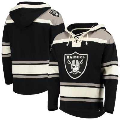 Las Vegas Raiders 47 Black Lacer V-Neck Pullover Hoodie