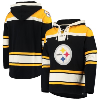 Толстовка Pittsburgh Steelers 47 Black/Gold Lacer V-Neck