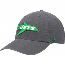 New York Jets 47 Clean Up Legacy Adjustable Hat - Charcoal