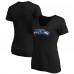  Женская футболка Seattle Seahawks Black Midnight Mascot Logo V-Neck
