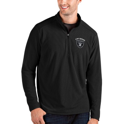 Las Vegas Raiders Antigua Black Glacier Quarter-Zip Pullover Jacket