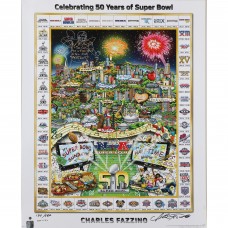 Autographed San Francisco 49ers Joe Montana Fanatics Authentic 27 x 34 Super Bowl 50 Poster with Multiple Super Bowl Inscriptions - Limited Edition of 500