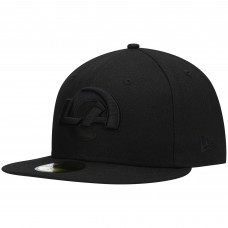 Бейсболка Los Angeles Rams New Era Logo Black on Black 59FIFTY