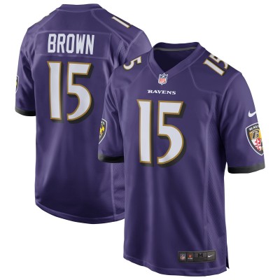 Игровая джерси Baltimore Ravens Marquise Brown Nike Purple Home Game