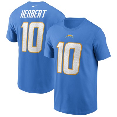 Футболка Justin Herbert Los Angeles Chargers Nike- Powder Blue
