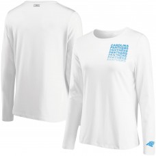 Carolina Panthers WEAR By Erin Andrews Womens Repeat Tri-Blend Long Sleeve T-Shirt - White