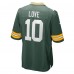 Игровая джерси Jordan Love Green Bay Packers Nike Game - Green