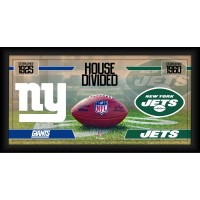 New York Jets vs. New York Giants Fanatics Authentic Framed 10 x 20 House Divided Football Collage