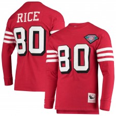 Футболка с длинным рукавом Jerry Rice San Francisco 49ers Mitchell & Ness Throwback - Scarlet Футболка с длинным рукавом Jerry Rice San Francisco 49ers Mitchell & Ness Throwback - Scarlet