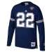 Dallas Cowboys Emmitt Smith Mitchell & Ness Navy Throwback Retired Player Name & Number Long Sleeve Top