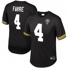 Футболка Brett Favre Green Bay Packers Mitchell & Ness Retired Player Name & Number Mesh - Black