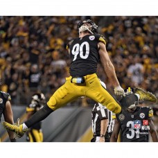 Unsigned Pittsburgh Steelers T.J. Watt Fanatics Authentic Jumping Celebration Photograph