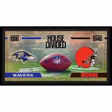 Baltimore Ravens vs. Cleveland Browns Fanatics Authentic Framed 10 x 20 House Divided Football Collage