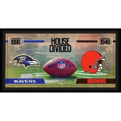 Baltimore Ravens vs. Cleveland Browns Fanatics Authentic Framed 10 x 20 House Divided Football Collage