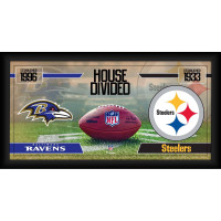 Коллаж Baltimore Ravens vs. Pittsburgh Steelers Fanatics Authentic Framed 10 x 20 House Divided Football