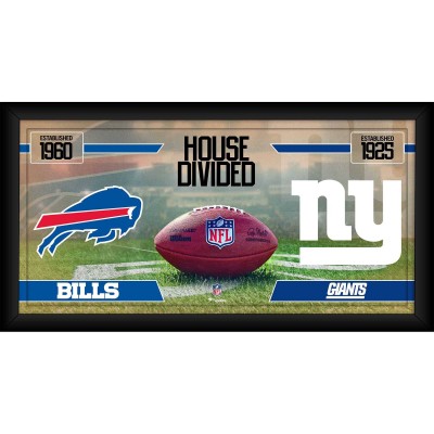 Buffalo Bills vs. New York Giants Fanatics Authentic Framed 10 x 20 House Divided Football Collage