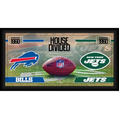 Buffalo Bills vs. New York Jets Fanatics Authentic Framed 10 x 20 House Divided Football Collage