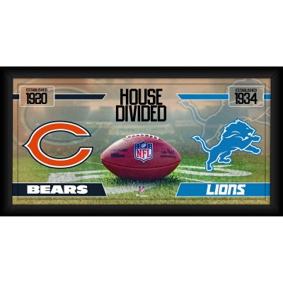 Chicago Bears vs. Detroit Lions Fanatics Authentic Framed 10 x 20 House Divided Football Collage