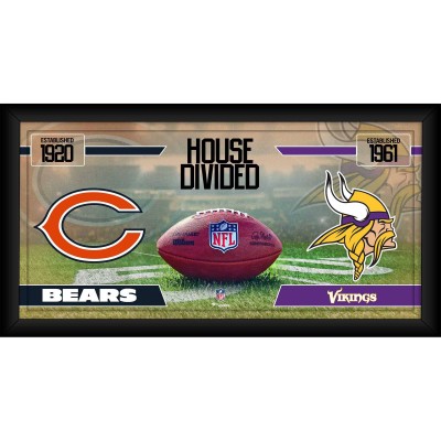 Chicago Bears vs. Minnesota Vikings Fanatics Authentic Framed 10 x 20 House Divided Football Collage