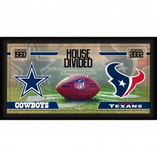 Dallas Cowboys vs. Houston Texans Fanatics Authentic Framed 10 x 20 House Divided Football Collage